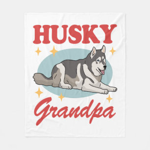 Husky Grandpa Dog Owner Siberian Husky Fleecedecke
