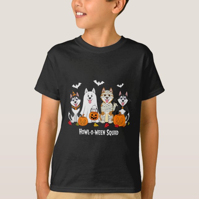 Husky Halloween Heul-O-Ween-Squadron  T-Shirt (Vorderseite)