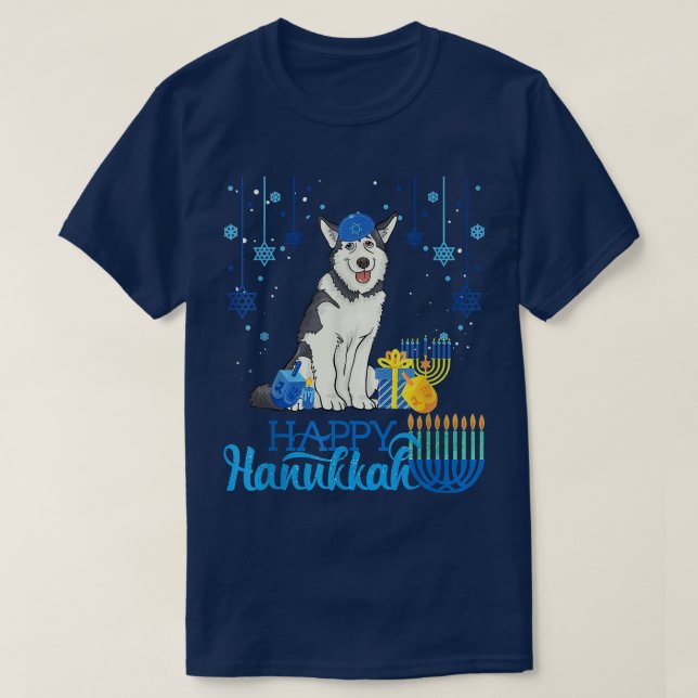 Husky Happy Hanukkah T-Shirt (Design vorne)