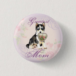 Husky Heart Mama Button
