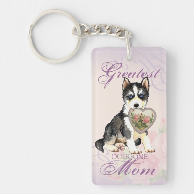 Husky Heart Mama Schlüsselanhänger (Vorderseite)