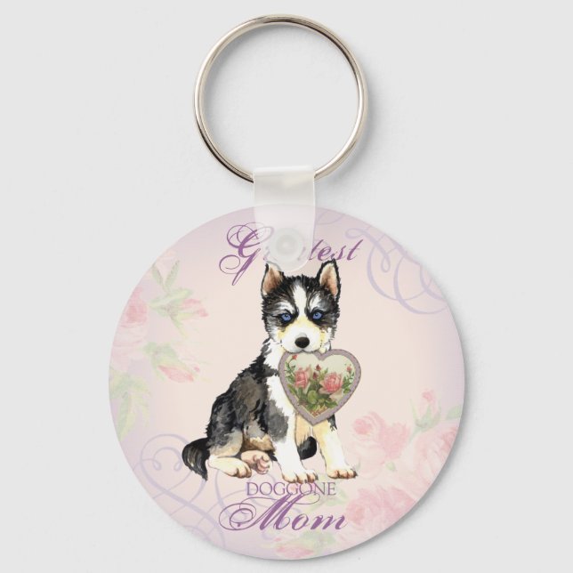 Husky Heart Mama Schlüsselanhänger (Vorderseite)