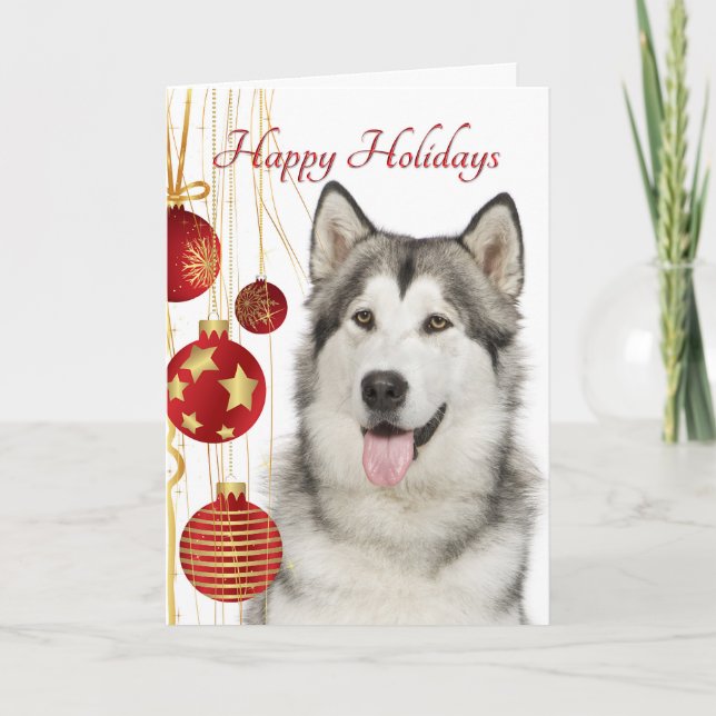 Husky Holiday Card Feiertagskarte (Vorderseite)