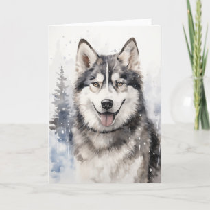 Husky Holiday Card Feiertagskarte