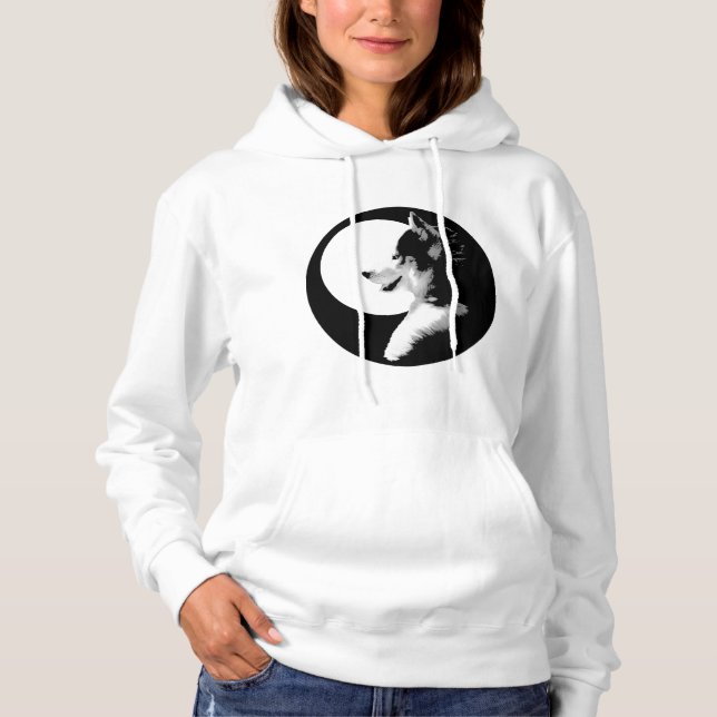 Husky Hoodie Shirt Hooded Sweatshirt Sled Dog Top (Vorderseite)