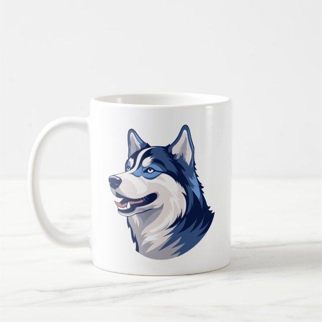 Husky Howlers Husky Dog Power Logo Art Kaffeetasse (Links)