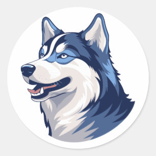 Husky Howlers Husky Dog Power Logo Art Runder Aufkleber