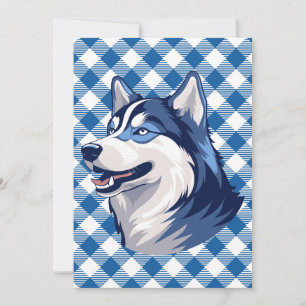 Husky Howlers Husky Dog Power Logo Blue Feiertagskarte