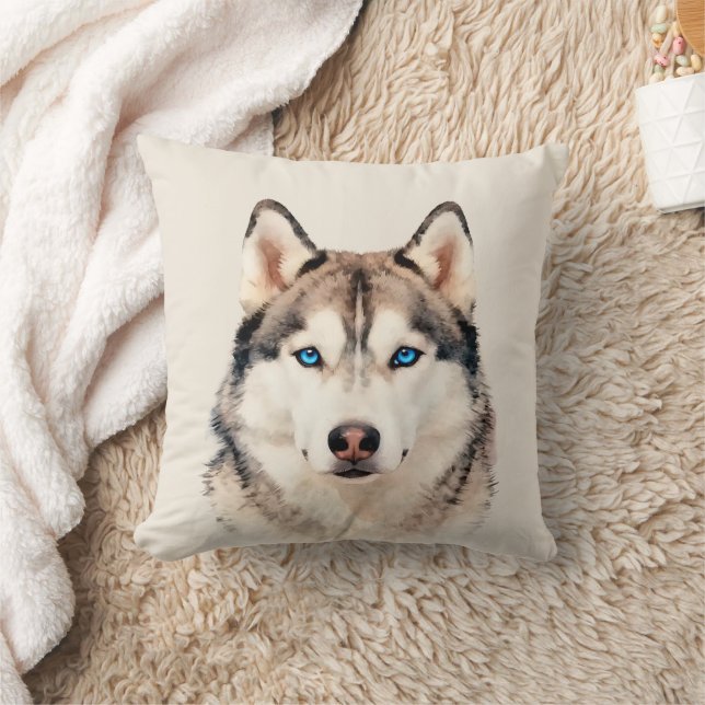 Husky-Hund-Kunst-Design  Kissen (Decke)