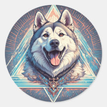 Husky-Hund mit geometrischen Formen