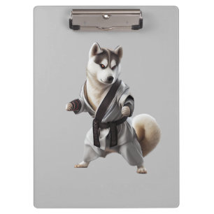 Husky Hund spielt Karate, Karate Champion Husky Hu Klemmbrett