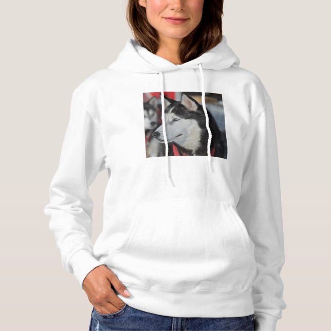 Husky Hund vor dem Rennen, Kanada Hoodie (Vorderseite)