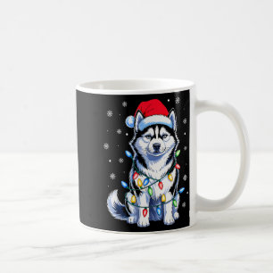 Husky-Hund-Weihnachtslichter-Santa-Hut-Familie-Xma Kaffeetasse