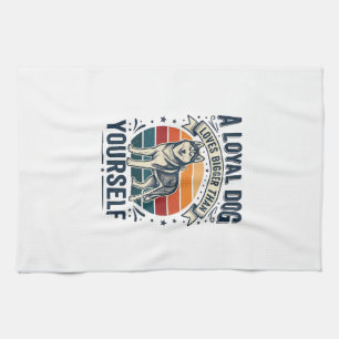 Husky-Hund-Zitat Vintage-Gravur Haustierliebhaber- Geschirrtuch