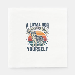Husky-Hund-Zitat Vintage-Gravur Haustierliebhaber- Serviette