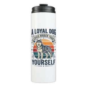 Husky-Hund-Zitat Vintage-Gravur Haustierliebhaber- Thermosbecher