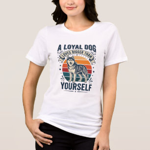 Husky-Hund-Zitat Vintage-Gravur Haustierliebhaber- Tri-Blend Shirt