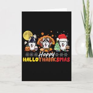 Husky-Hundefreund Frohes Hallothanksmas Frohes Hal Karte