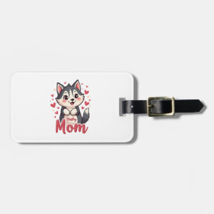 Husky-Hundemama Süßes Kawaii-Design Gepäckanhänger