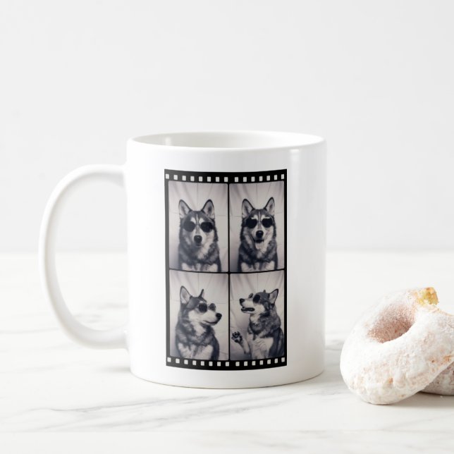 Husky-Hundeporträt Kaffeetasse (Mit Donut)