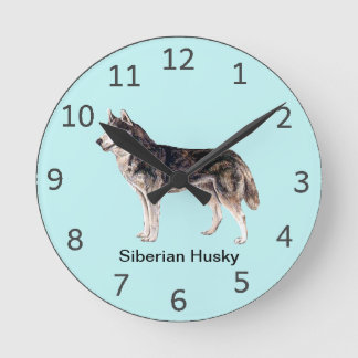 Husky-Hundeuhr Runde Wanduhr