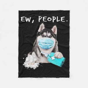 Husky-Husky-Hunde tragen ein Gesichtsmasken-Gesche Fleecedecke