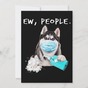 Husky-Husky-Hunde tragen ein Gesichtsmasken-Gesche Save The Date