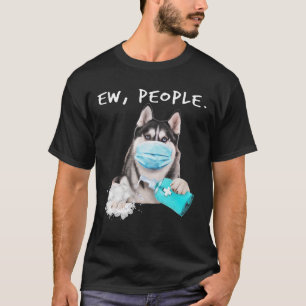 Husky-Husky-Hunde tragen ein Gesichtsmasken-Gesche T-Shirt