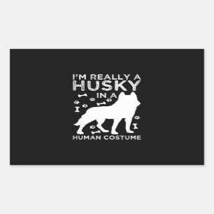 Husky Husky in einem menschlichen Kostüm sibirisc Rechteckiger Aufkleber