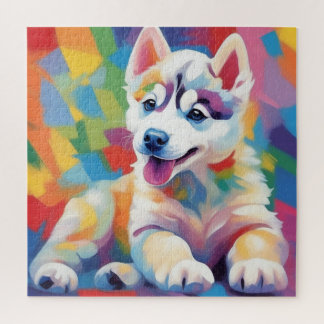 Husky im Land der Farben Puzzle