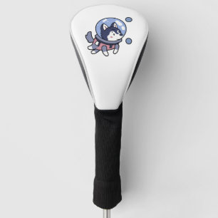 Husky im Weltraum Hundeliebhaber Retro Golf Headcover