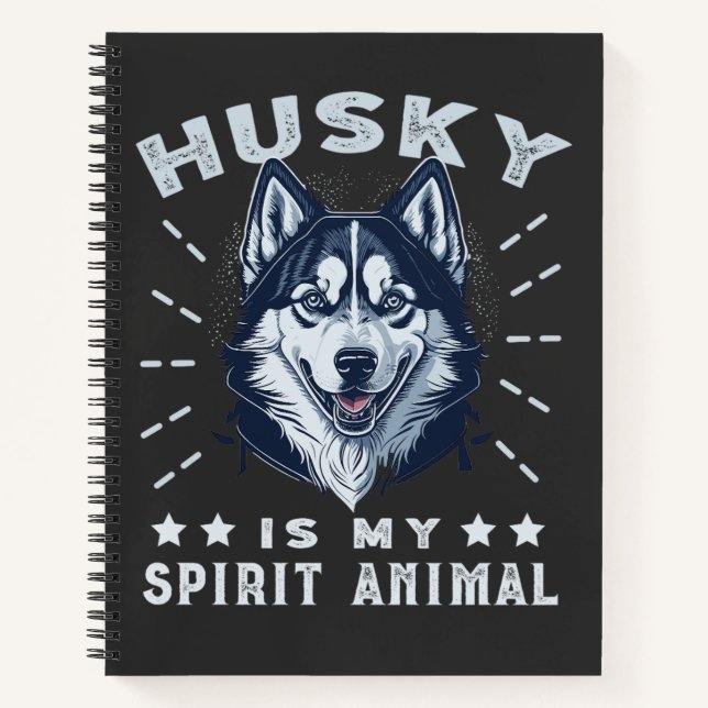 Husky ist mein Geist Tier Majestic Husky Hund Notizbuch (Vorderseite)