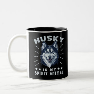 Husky ist mein Geist Tier Majestic Husky Hund Zweifarbige Tasse