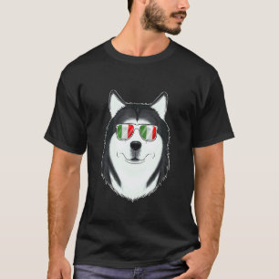 Husky Italien Sonnenbrille I Italienische Flagge T-Shirt