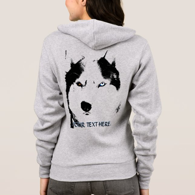 Husky Jacket Women's Sled Dog Personalisiert Jacke Hoodie (Rückseite)