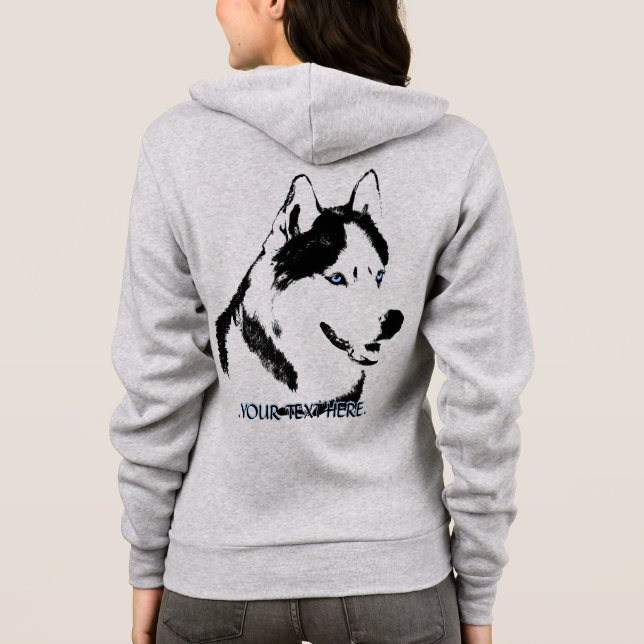Husky Jacket Women's Sled Dog Personalisiert Jacke Hoodie (Rückseite)