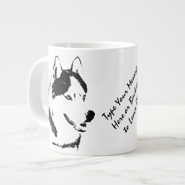 Husky-Jumbo-Tasse Siberischer Husky-Cup Personalis Jumbo-Tasse (Vorderseite Links)