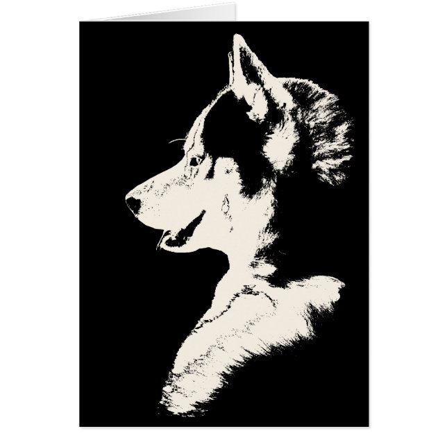 Husky-Karte/alaskischer Malamute-Karte (Vorne)