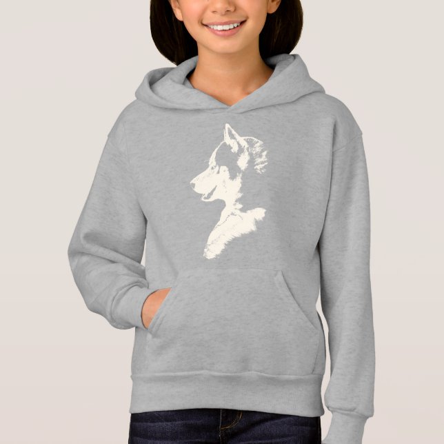 Husky Kid's Hoodie Kid's Husky Puppy Sweatshirt (Vorderseite)