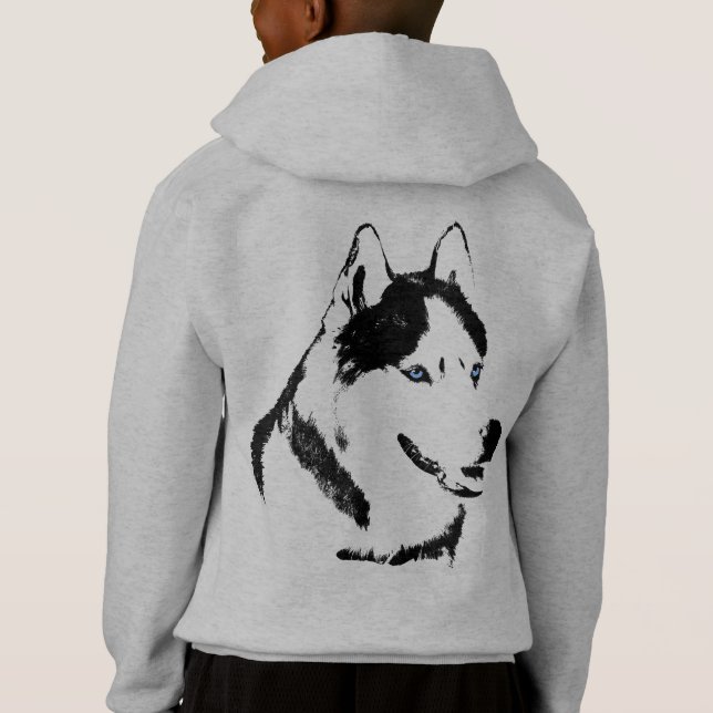 Husky Kid's Hoodie Kid's Wolf Hund Welpe Sweatshir (Rückseite)