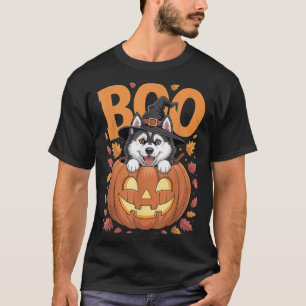 Husky-Kostüm auf Kürbis Halloween Siberian Husky T-Shirt