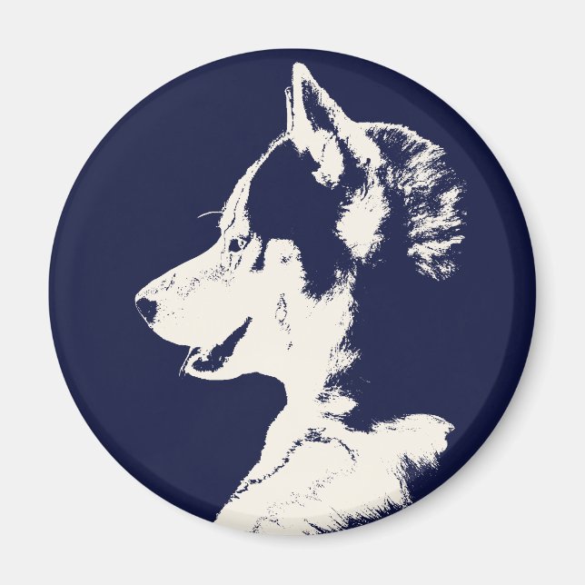 Husky Kühlschrankmagnet Alaskan Sled Dog Magnet /  (Vorne)