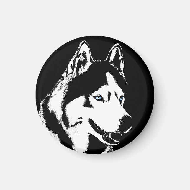 Husky Kühlschrankmagnet Alaskan Sled Dog Magnet /  (Vorne)