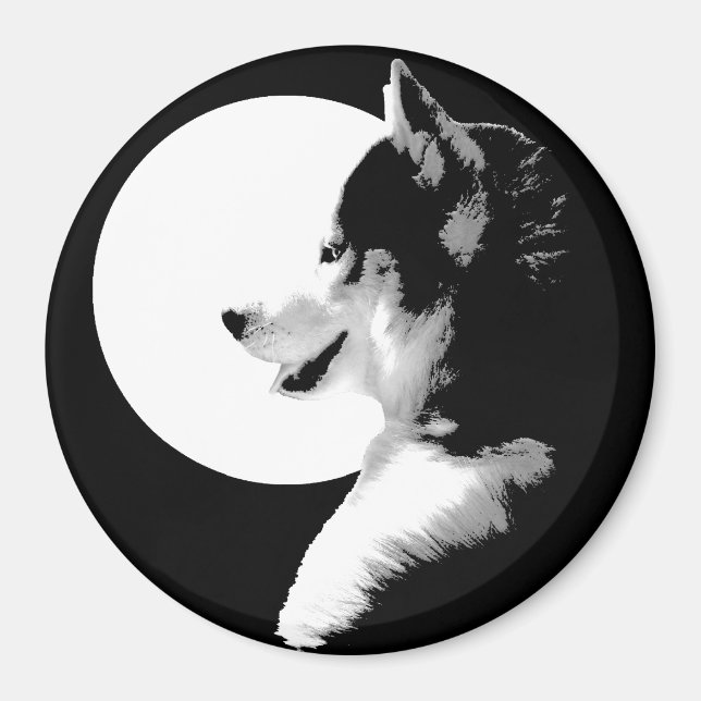 Husky Kühlschrankmagnet Alaskan Sled Dog Magnet /  (Vorne)