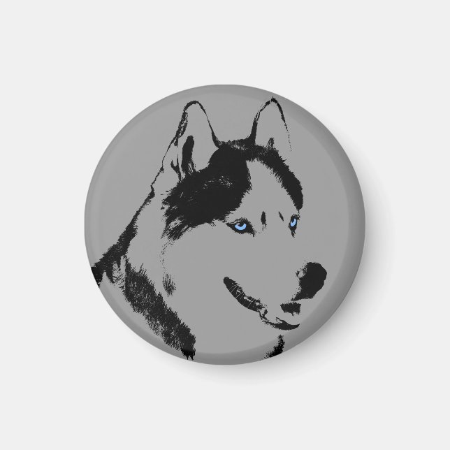 Husky Kühlschrankmagnet Alaskan Sled Dog Magnet /  (Vorne)