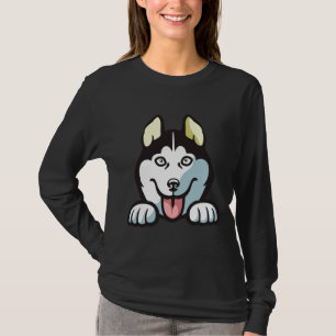 Husky lächelt Peking Dog T-Shirt