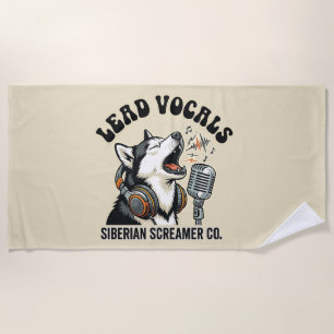 Husky-Lead-Gesang Lustiges Hundedesign Strandtuch