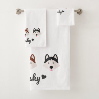 Husky-Liebe-Handtuch-Set Badhandtuch Set