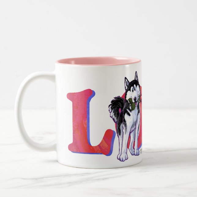 Husky-Liebe Zweifarbige Tasse (Links)