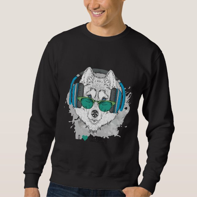 Husky Lieben Music Sweatshirt (Vorderseite)
